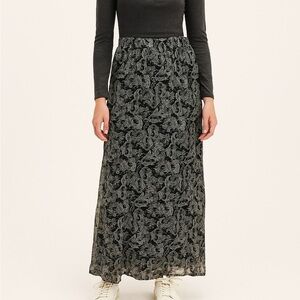vero moda vmsmilla long skirt black/lise